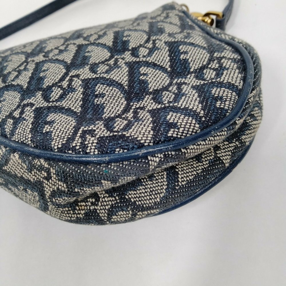 100% Authentic Christian Dior Blue Canvas Hand Bag - Picture 6 of 10